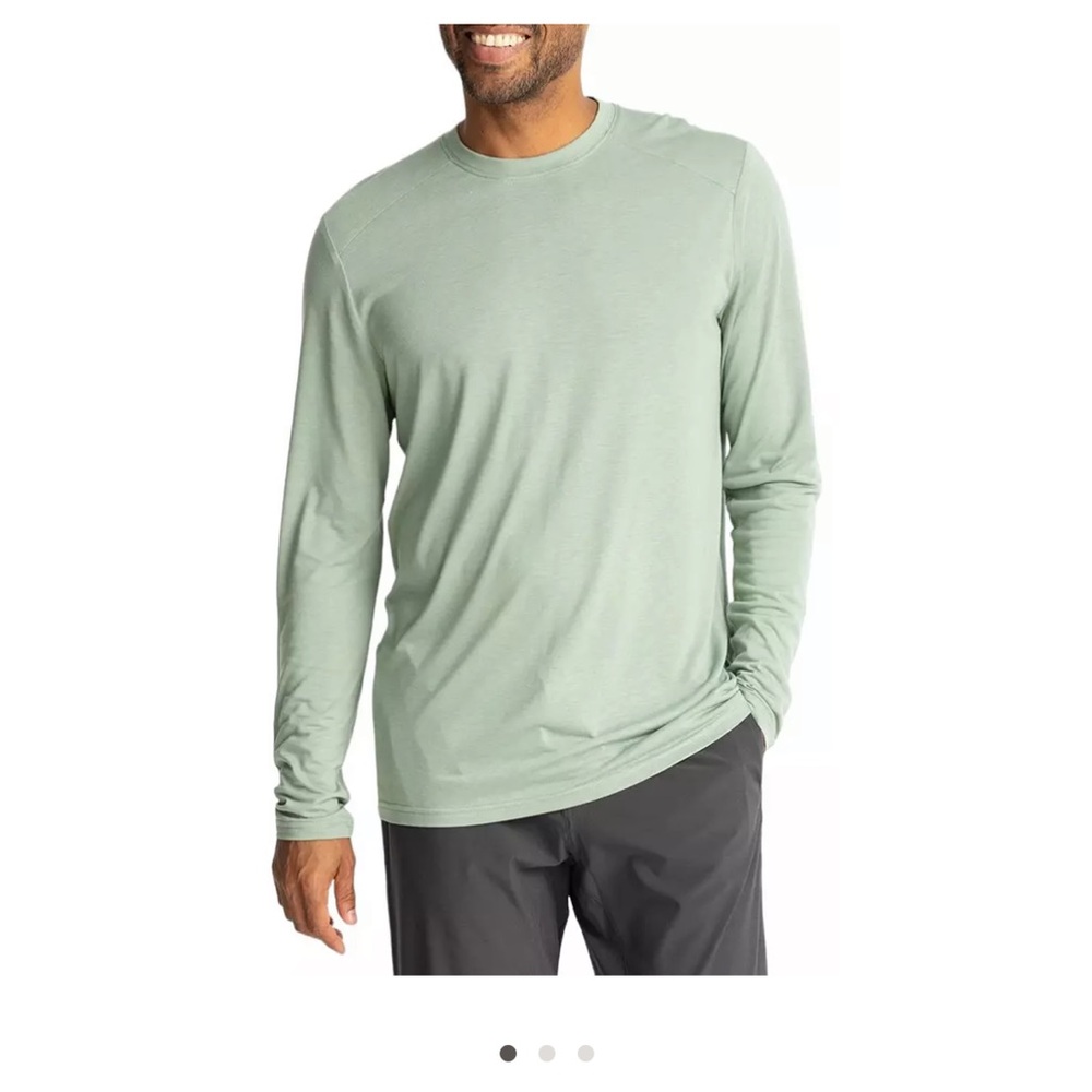 Men's free fly mint glacier lightweight  Long Sleeve Shirt- sunscreen shirt